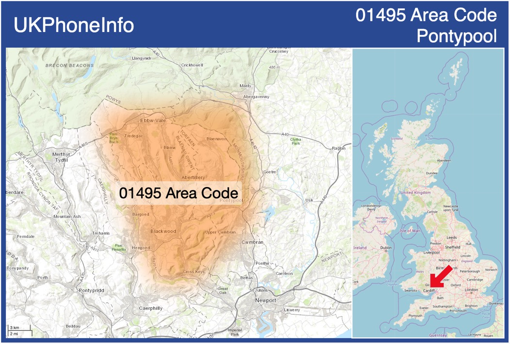 Map of the 01495 area code
