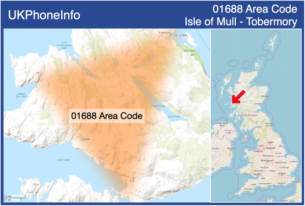 Map of the 01688 area code
